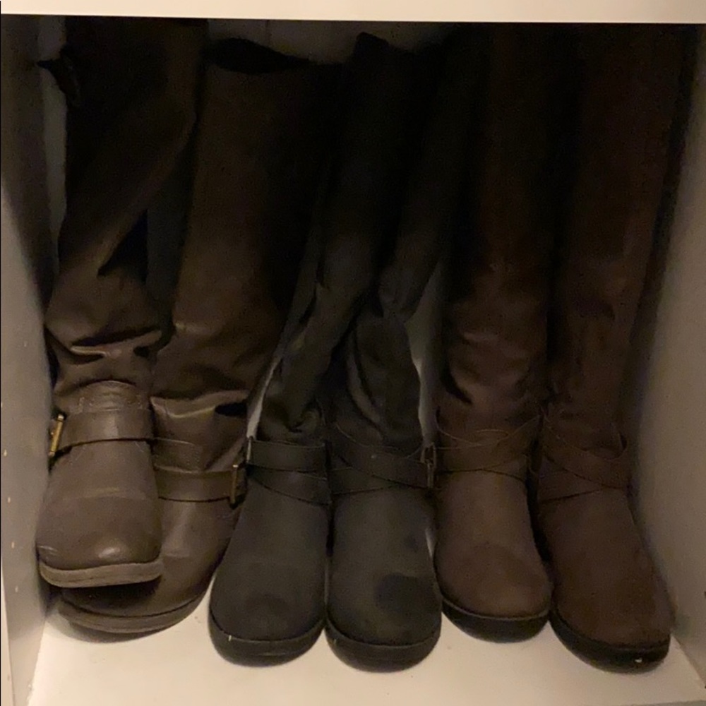 Three boots for the price of one. Gently used!